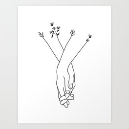holding hands Art Print