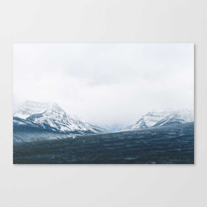 Snow Capped Mountains in Banff Canvas Print