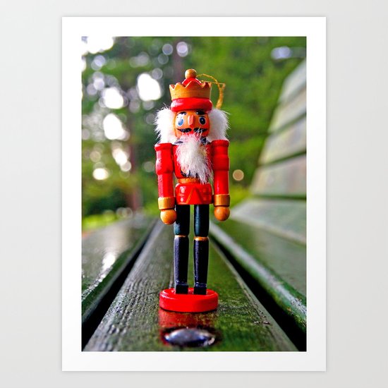 Park-bench Yuletide Art Print