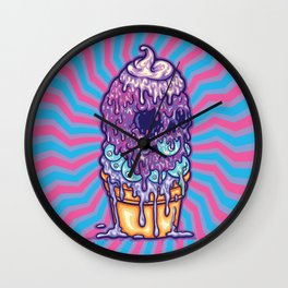 Psychedelic trippy  ice cream Wall Clock