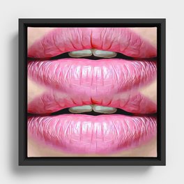 Sexy lips Framed Canvas