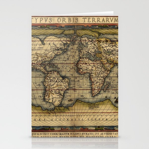 Old World Map print from 1564 Stationery Cards