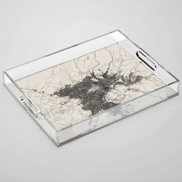 La Paz, Bolivia - Black and White City Map - Authentic Town Plan Illustration Acrylic Tray