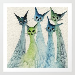 Lakeland Whimsical Cats Art Print