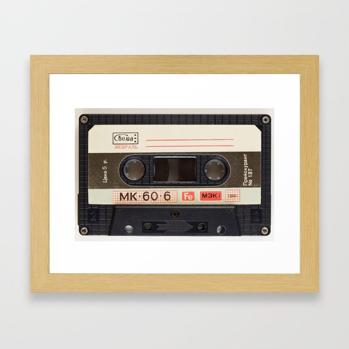 Vintage Music Cassete Framed Art Print