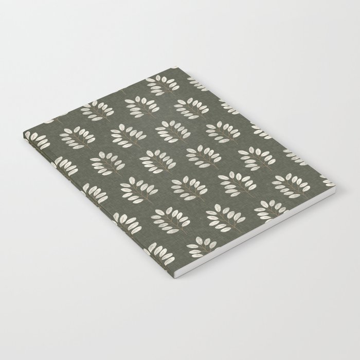 noble branches - olive green Notebook