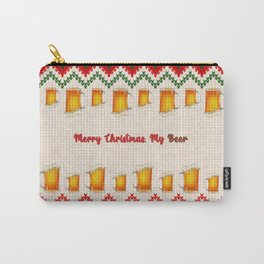 merry christmas my beer III Carry-All Pouch | Digital, Jumper, Green, Sweater, Xmas, Red, Merry Christmas, Graphicdesign, Gift, Xmaspun 