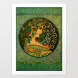 Alphonse Mucha Ivy  Art Print