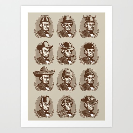 Abe Tries on Hats Art Print