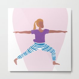 Empowered Yoga Pose Metal Print | Strength, Health, Femininepower, Selfcare, Painting, Modernfemale, Millennialpink, Mornings, Femalepower, Fitness 