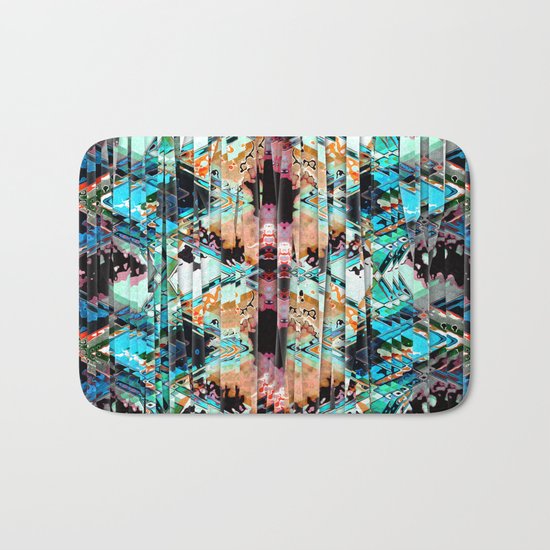Colorful Abstract In Shreds Bath Mat
