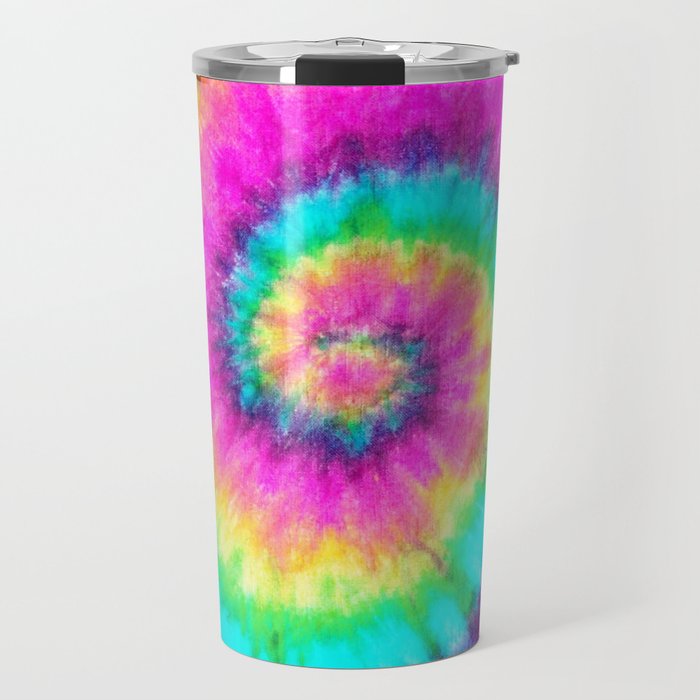 Colorful Tie Dye Spiral Travel Mug