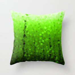 Free Diving Abstract Bubbles (Lime Green) Throw Pillow