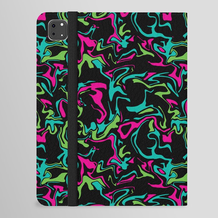 Abstract Neon Swirl iPad Folio Case