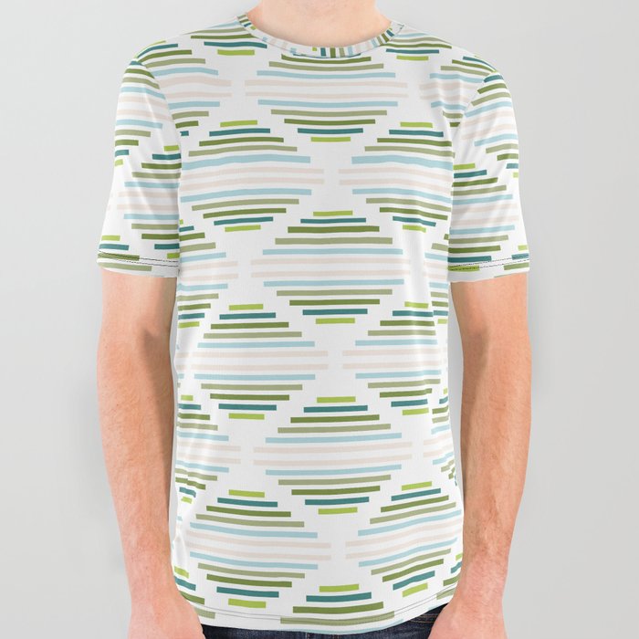 Green Diamonds All Over Graphic Tee