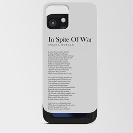 In Spite Of War - Angela Morgan Poem - Literature - Typography Print 1 iPhone Card Case