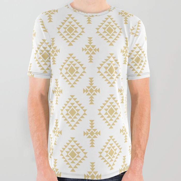 Tan Native American Tribal Pattern All Over Graphic Tee