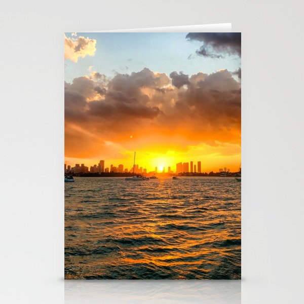 Biscayne Bay at sunset Stationery Cards
