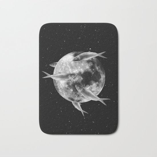 fish thank with floathing moon Bath Mat