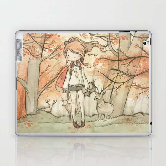 Autumn girl Laptop & iPad Skin