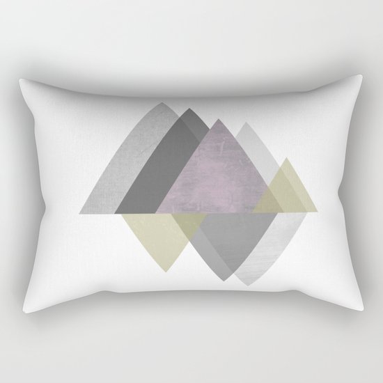 To the Mountains I Must Go, Abstract Geometric Art Rectangular Pillow