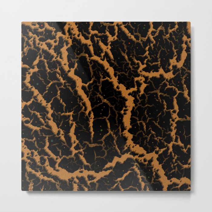 Cracked Space Lava - Bronze Metal Print