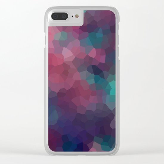 Abstract pattern blue raspberry and turquoise crystals . Clear iPhone Case