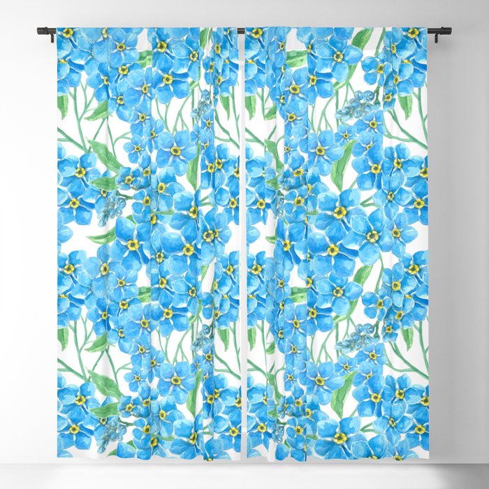Forget me not seamless pattern   Blackout Curtain