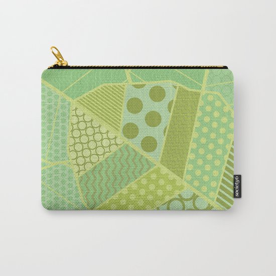 The Unique One (Green Patterned Leaf Patchwork) Carry-All Pouch