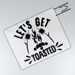 Let's Get Toasted Funny Camping Picnic Blanket