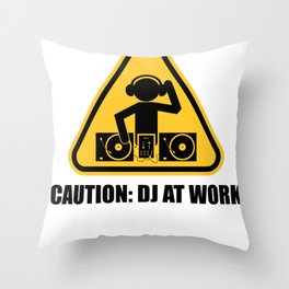 DJ At Work Throw Pillow