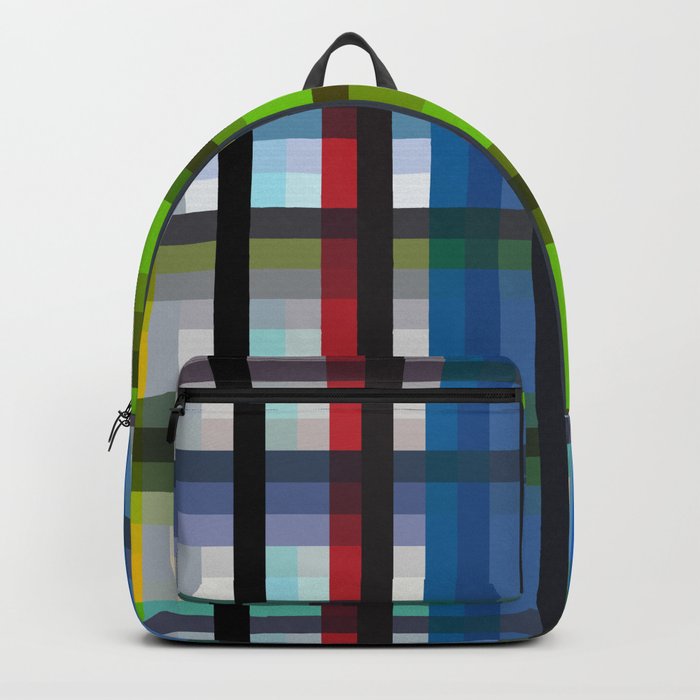 colorful striking retro grid pattern Nis Backpack
