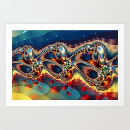 Galaxy Flower Fractal Art Print