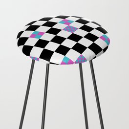 Checks in Checks // Pink & Blue Slices Counter Stool