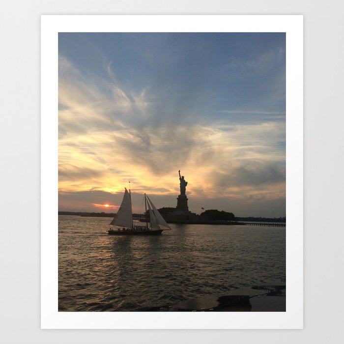 Statue of Liberty Sunset Art Print