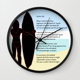 Surfer Girl Wall Clock