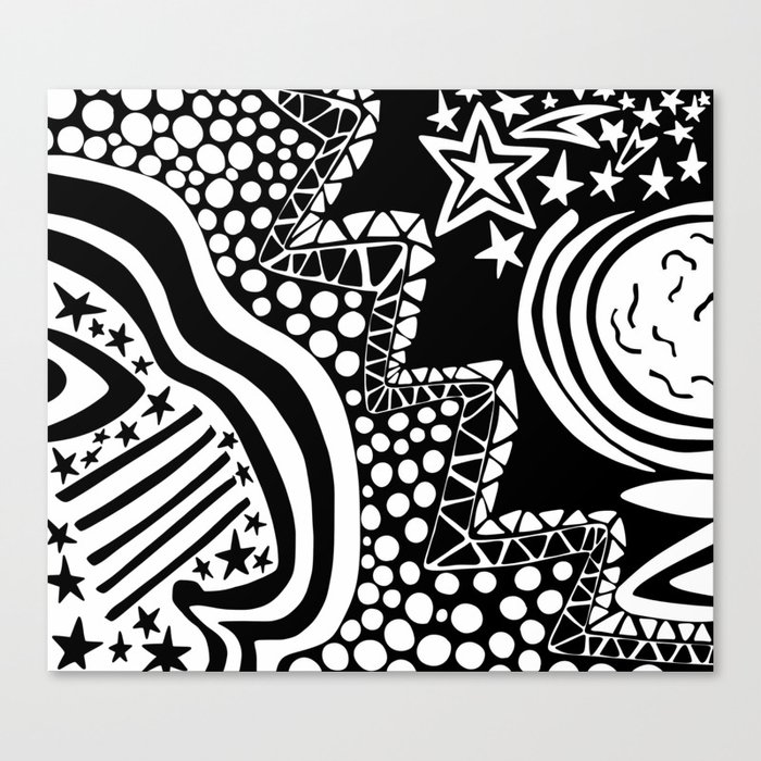 Soul Of The Dream Desert - Star Gazer (Black and White Edition) Canvas Print