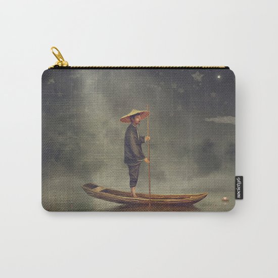Chinese man stands in boat at river Carry-All Pouch