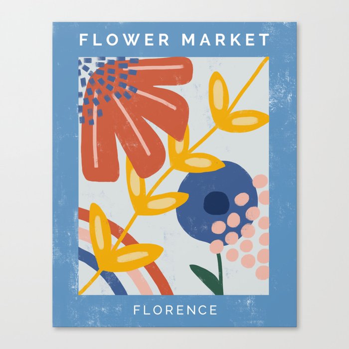 Flower Market Florence, Abstract Flower Poster Canvas Print