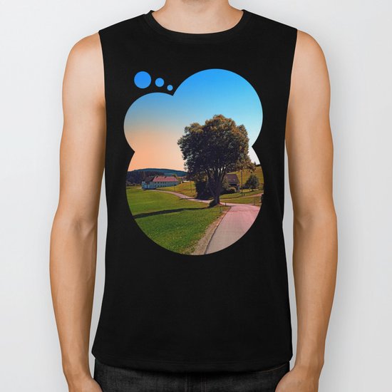 A tree, a road and summertime Biker Tank
