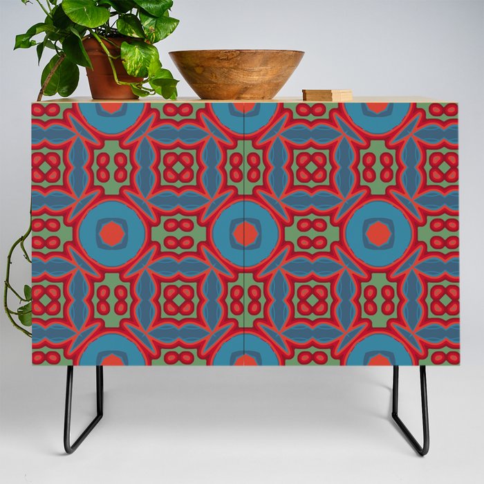 The geometric texture. Boho-chic fashion. Abstract geometric ornaments. Vintage illustration pattern Credenza