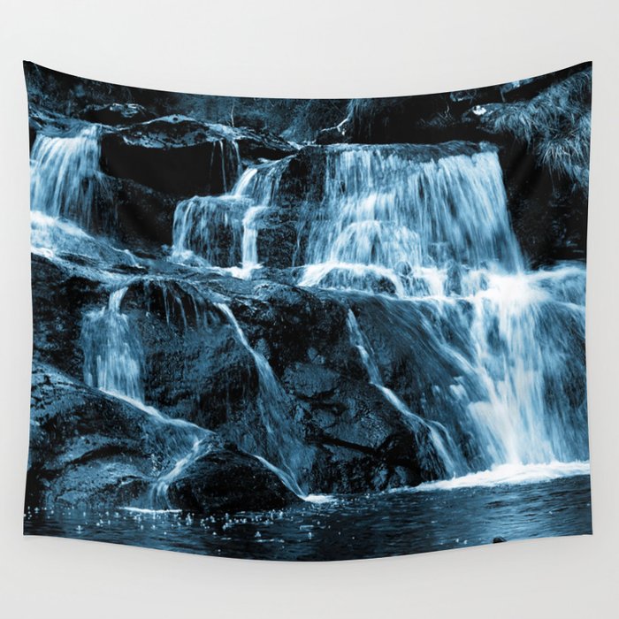 Scottish Highlands Waterfall in Tundra and Marmalade  Wall Tapestry