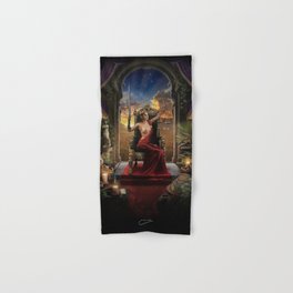 XI. Justice Tarot Card Illustration (Color) Hand & Bath Towel
