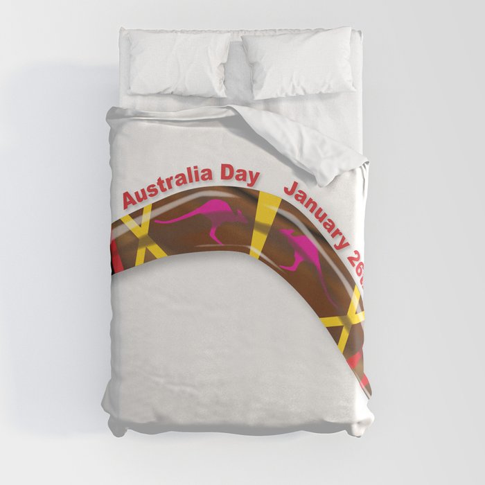 Australia Day Decorated Boomerang Duvet Cover