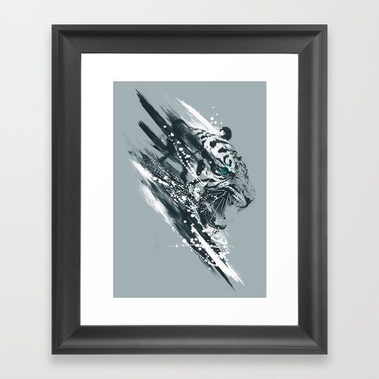 white tigra Framed Art Print