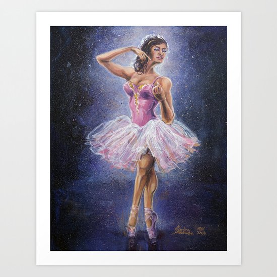 Repainted Ballerina in Spotlight Art Print