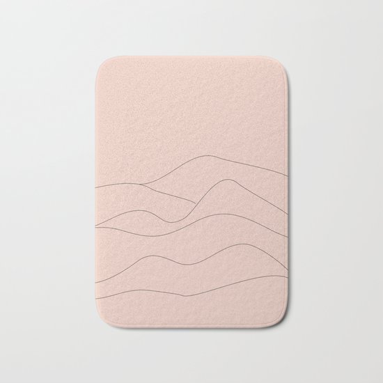 Pink Mountains Minimal Bath Mat