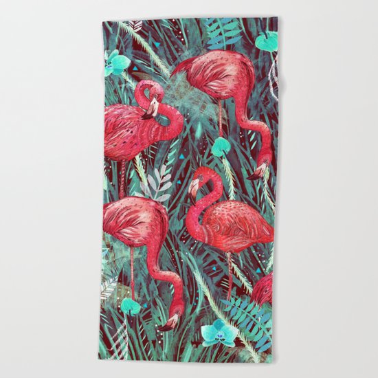 FLAMINGOS Beach Towel