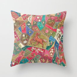 Vintage Western Kitsch Crazy Quilt with Horse Throw Pillow