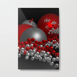 3D in red, white and black -10- Metal Print